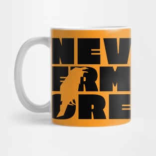 NEVERMORE in large black block letters + raven cut-out - famous Edgar Allan Poe quote Mug